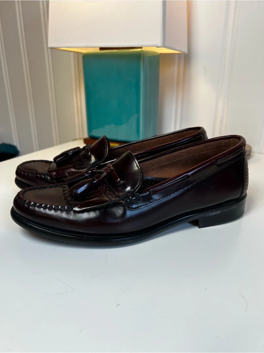 Vintage GH Bass Brompton Oxblood Burgundy Leather Penny Loafers Men’s Size 8 D